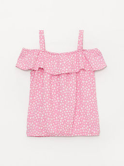 Kare Yaka Desenli K?sa Kollu K?z ?ocuk Ti??rt - Waikiki фото 2