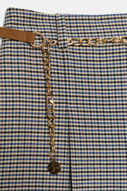 LONG HOUNDSTOOTH BERMUDA SHORTS WITH CHAIN BELT - Zara фото 8