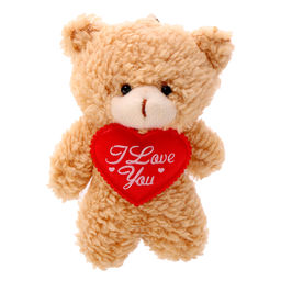 Мягкая игрушка Мишутка с сердцем на брелоке, 11 см, цвет МИКС