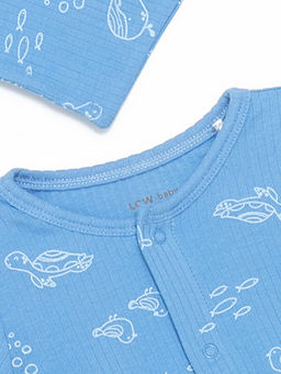 Erkek Bebek Tulum ve Mama ?nl??? 2li Tak?m