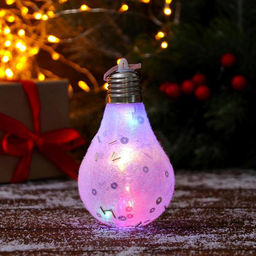 Ёлочная игрушка светящаяся Пора чудес лампочка снежная, 710 см, белый - Зимнее волшебство фото 2