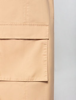 VILATTE / Юбка карго с кулисой внизу и резинкой на поясе из плотного поплина  фото 6