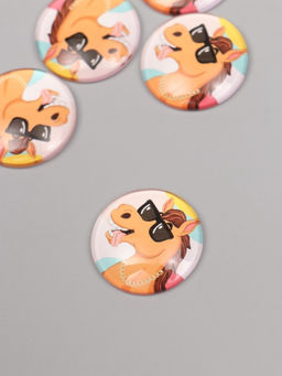 Цена за 10 шт. Кабошон стекло для творчества Круг. Крутой конь, 3?3 см