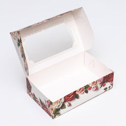 Цена за 5 шт. Коробка складная с окном «С 8 марта!», 25×15×7 см