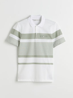 Polo Yaka ?izgili Merserize G?r?n?ml? Erkek Ti??rt