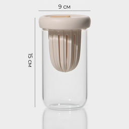 Стакан с крышкой и трубочкой Бьорн, 450 мл, стекло - Simaland фото 3