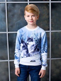 Свитшот "Сибирские Волки",белый