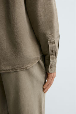 WASHED COTTON-LINEN SHIRT
