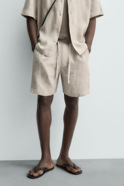 100% LINEN RELAXED FIT BERMUDA SHORTS - Zara фото 20