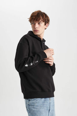 Толстовка Oversize с капюшоном и принтом на спине - Defacto фото 5