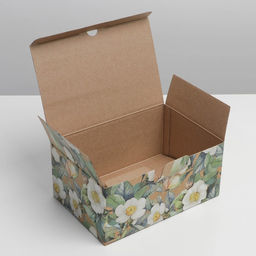 Коробка‒пенал, упаковка подарочная, «Цветы», 22×15×10 см