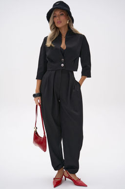 Короткий пиджак Джуди (чёрный) - Эльза фото 14