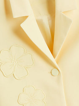 ?i?ekli K?z ?ocuk Crop Ceket