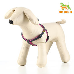 Шлейка Джинс, розовый подклад, ширина 1 см, ОШ 25-40 см, ОГ 25-40 см