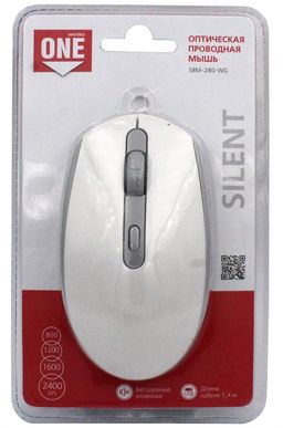 Мышь Smartbuy 280 "ONE" USB (SBM-280-WG) бело-серая, беззвучная