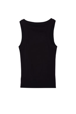 Siyah Havuz Yaka Regular Boy Fitilli Esnek Vucuda Oturan Orme Atlet TWOSS24AL00060