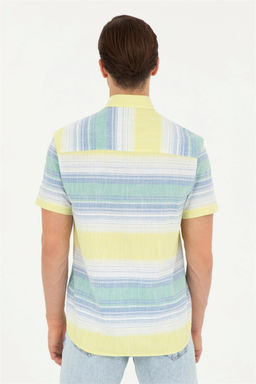 Мужская неоново-желтая рубашка с коротким рукавом - U.s. polo assn фото 5