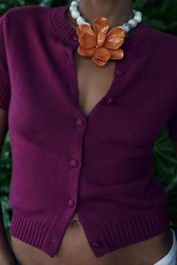 BASIC PLAIN SHORT SLEEVE KNIT CARDIGAN - Zara фото 2