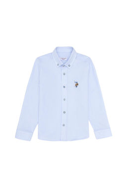 U. S. Polo Assn Голубая базовая рубашка с длинным рукавом для мальчика - U.s. polo assn фото 6