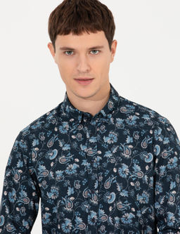 Lacivert Slim Fit Uzun Kollu G_mlek - Pierre cardin фото 3