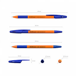 Цена за 50 шт. Ручка шариковая ErichKrause R-301 Stick&Grip Orange 0.7, цвет чернил синий (в коробке по 50 шт.)  фото 20