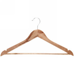 Цена за 5 шт. Плечики деревянные с выемками для бретелек "ТАРТИТАН", цвет натуральное дерево, 45см