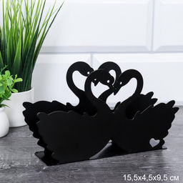 Салфетница лебеди/ N-184 / уп 192 / черная - ГалеонТрейд фото 2