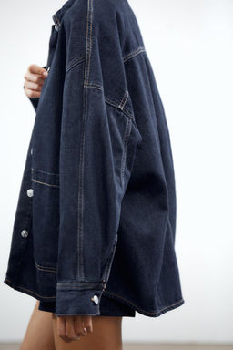 TRF OVERSIZE DENIM OVERSHIRT - Zara фото 4
