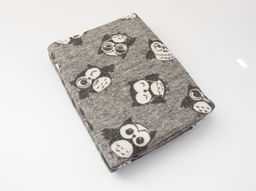 Одеяло 60% п/шерсть жаккард 100*140 " Совы" цв серый