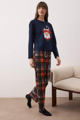 Trendyolmilla Yesil %100 Pamuklu Y?lbas? Temal? Orme Pijama Tak?m? THMAW24PT00059  фото 11