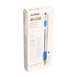 Цена за 12 шт. Ручка шариковая MunHwa. MC Gold, синий стержень, узел 0.5 мм
