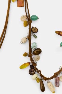 COLLAR MULTIPOSICI?N CORD?N PIEDRAS / Marr?n - Zara фото 4