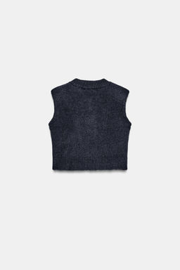 WOOL AND ALPACA WAISTCOAT WITH SHOULDER PADS