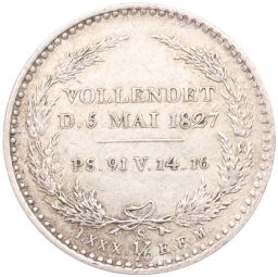 1/6 талера 1827 года Саксония Смерть Короля Фридриха Августа I