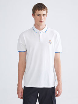 Polo Yaka Real Madrid Bask?l? Erkek Taraftar Ti??rt