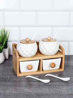 Набор для специй 4 предмета 250 мл с ложками / CF139 /уп 15/ на подставке - Галеонтрейд фото 2