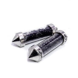 Кулон бутылочка желаний 5см в форме кристалла с камнями Черный обсидиан