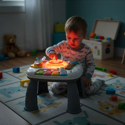 Столик развивающий "Веселые часики" свет, звук, в коробке