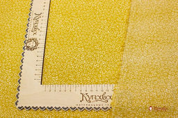Штапель Мелкая цветочная рябь на желтой горчице, ш.1.44м, вискоза-100%, 90гр/м.кв - Купава фото 8