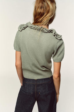 FLORAL KNIT SWEATER - Zara фото 5