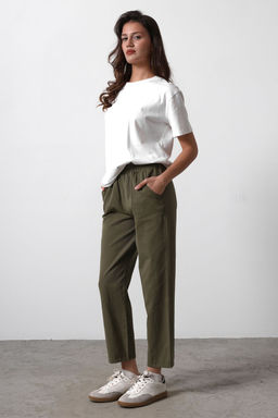 TRENDYOLMILLA Haki Beli Buzgulu Cigarette Pantolon TWOSS25PL00036 фото 3