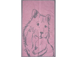 6с104.411ж1 Хомяк (розовый5) Полотенце махровое 67х40см