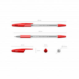 Цена за 50 шт. Ручка шариковая ErichKrause R-301 Stick&Grip Classic 1.0, цвет чернил красный (в коробке по 50 шт.)