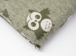 Одеяло байковое жаккардовое в/уп 100*140 "Совы" цв хаки