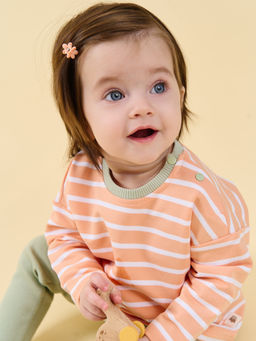 Лонгслив Полоска Коралл 0+