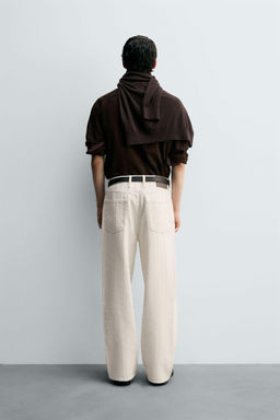 TEXTURED STRIPED JEANS - Zara фото 3