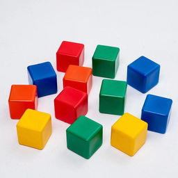 Кубики детские, пластиковые, цветные, 12 штук, 6×6 см