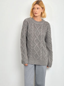 Джемпер с узорной вязкой B2876/nuage - Emka фото 10