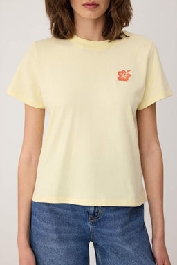 Ac?k Mavi Bask?l? Regular/Normal Kal?p K?sa Kollu %100 Pamuk Orme T-Shirt TWOSS26TS00124 - Trendyolmilla фото 11