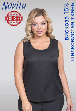 NOVITA Топ 1118 черный фото 29